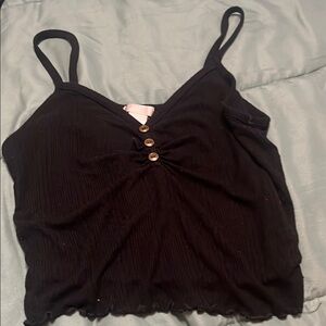Black Buttoned Women's Top